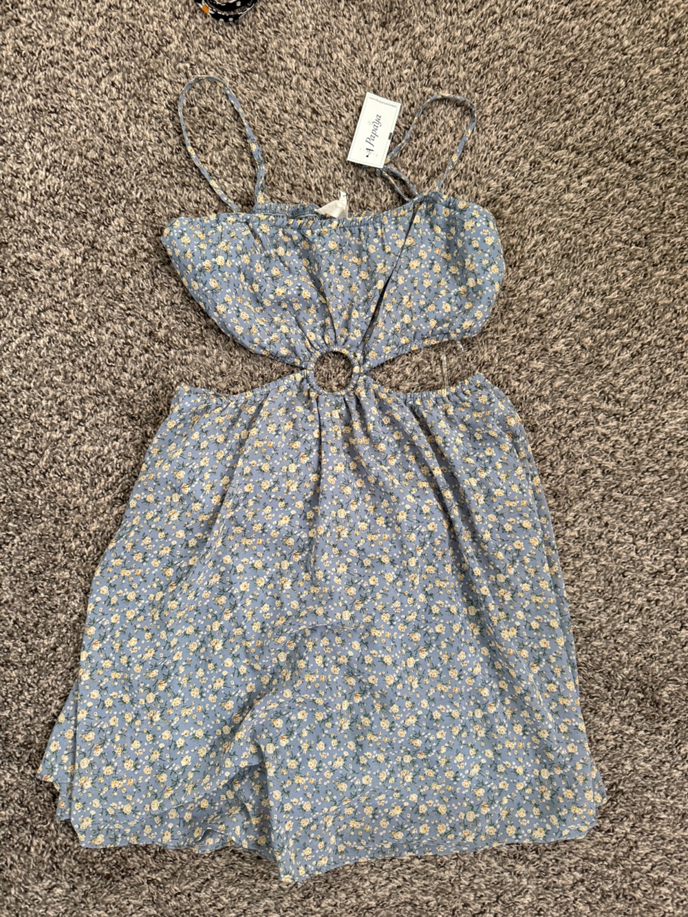 Papaya Blue Floral Cutout Sundress